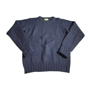 Vintage Dimitri Blue 100% Wool Crew Neck Chunky Grampacore Sweater Men's Size M